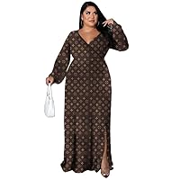 New European and American Fat Lady Women's Digital Printing Sexy Waist Wrapping Dress Large Size Dress