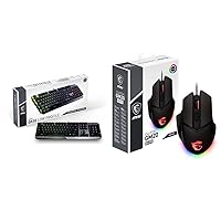 MSI Vigor GK50 Low Profile Mechanical Gaming Keyboard (UK Layout) - Kailh Choc White Low Profile Switches (Clicky) & CLUTCH GM20 ELITE Gaming Mouse - 6400 DPI Optical Sensor, Right-Handed