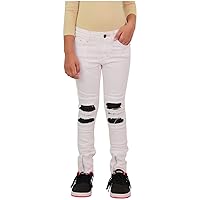 Kids Boys Stretchy Jeans Designer White Ripped Denim Skinny Pants Trouser 5-13Yr