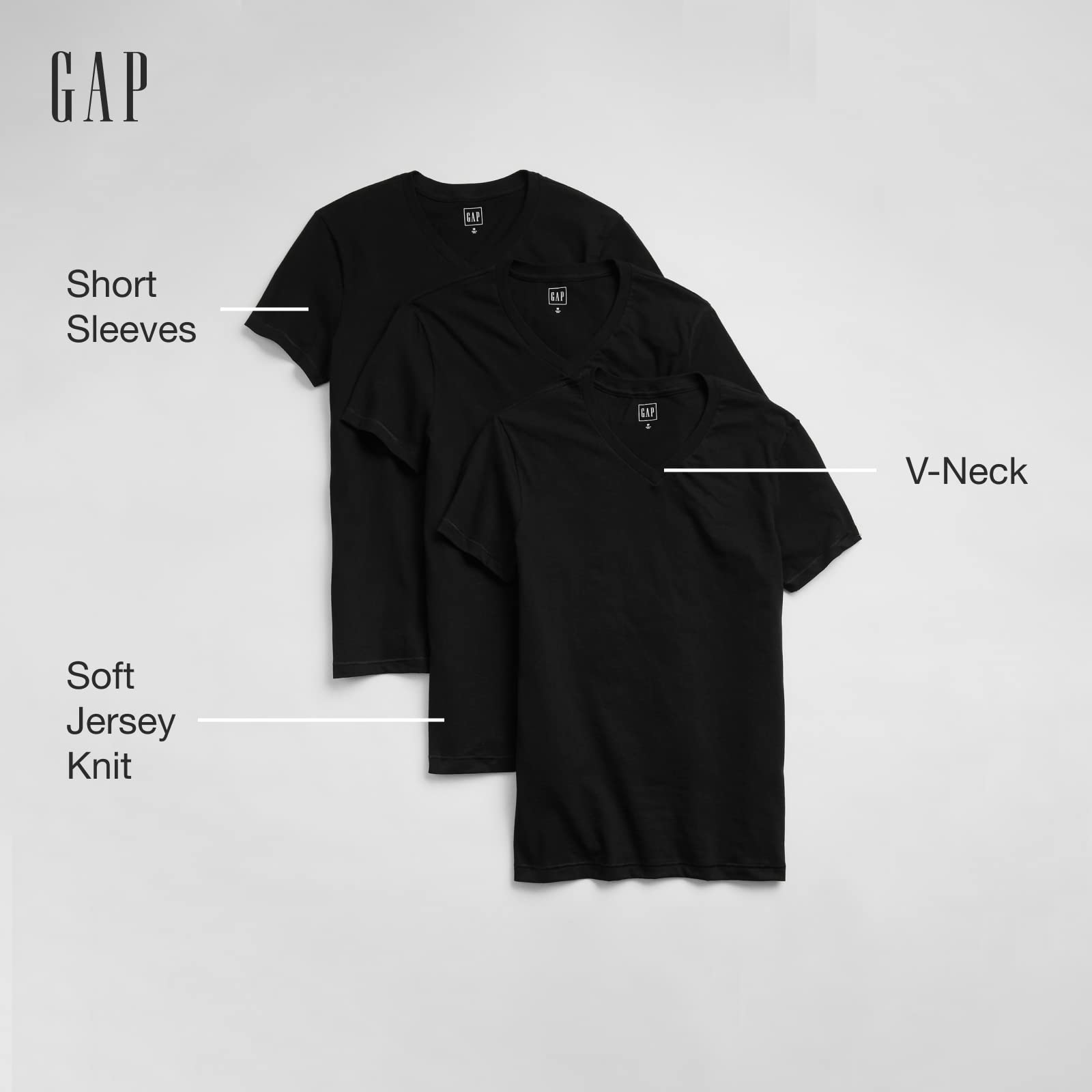 GAP Men's 3-Pack V-Neck Tee T-Shirt