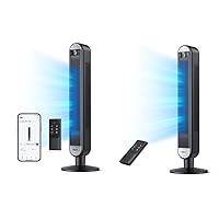 Dreo Smart Tower Fans for Home, 90° Oscillating Fan & Tower Fans for Home, 42 Inch 90° Oscillating fan for Bedroom Indoors, Floor Fan with 12H Timer, Large LED Display