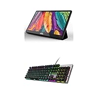 15.6 Inch FHD 1080P Portable Monitor and RGB Membrane Gaming Keyboard 2068