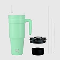 40 oz Tumbler with Handle, Leak-proof Lid and Straw - Vacuum Insulated Stainless Steel Travel Mug Water, Iced Tea or Coffee, Gifts for Women, Men(Honeydew)