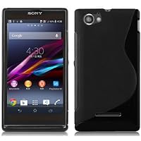 Case Compatible with Sony Xperia M in Oxide Black - Shockproof and Scratch Resistant TPU Silicone Cover - Ultra Slim Protective Gel Shell Bumper Back Skin