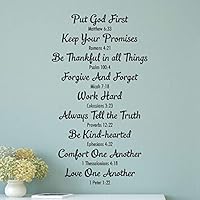 Wall Quote Decal Bible Family Rules Religious House Rules Bible Verse Faith Quote Christian Home Office Rules Vinyl Decal