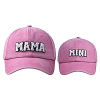 2 PCS Mama and Mini Matching Baseball Cap for Mom Daughte Parent-Child Hat Washed Cotton