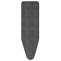 Brabantia Size B (49 x 15 inches) Replacement Ironing Board Cover with Thick Felt & Foam Padding (Denim Black) Easy-Fit, 100% Cotton