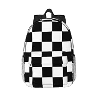 Black And White Grid Backpacks Cute Lattice Backpack Bookbag Checkerboard Back Packs Book Bags Colorful Back Pack For Travel Trendy Backpack Fashion Bookbag Funny Backpack Great Gift