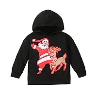 Baby Clothes with Headbands Toddler Baby Boys Girls Sweater Merry Christmas Xmas Deer Santa Infant (Black, 12-18 Months)