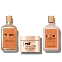 Rahua Enchanted Island Hair Care Pack - Enchanted Island Shampoo and Conditioner 9.3 Fl Oz & Vegan Curl Butter 6 Fl Oz - Revitalize, Strengthen, Adds Shine