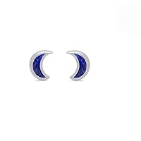 Boma Jewelry Sterling Silver Crescent Moon Stud Earring