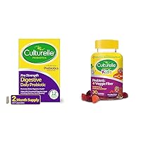 Culturelle Pro Strength Daily Probiotic Digestive Health Capsules Kids Daily Probiotic Gummies for Digestive & Immune Support, 60 & 30 Count