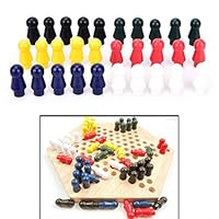 Chess Set 60pcsset Chess Pieces Chinese Checkers six Color of Wooden Checkers Replacement Game Parts Chess Game Board Set