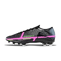 Womens Soccer Boots Spike Shoes Men Football Shoes Outdoor Cleats Lightweight Firm Ground Athletic Exercise Turf Shoes Black-Pink 39-45