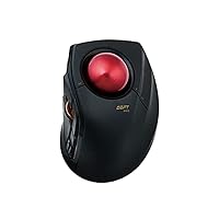 DEFT PRO Trackball Mouse, Wired, Wireless, Bluetooth, Finger Control, Ergonomic Design, 8-Button Function, Optical Gaming Sensor, Smooth Red Ball, Windows11, MacOS(M-DPT1MRBK)