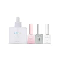 ohora Semi Cured Gel Nail Care (Easy Peel Remover, Nail Primer Plus, Glossy Top Gel, Nail Strengthener) - The Complete Nail Care Set - Professional Salon-Quality Nail Care