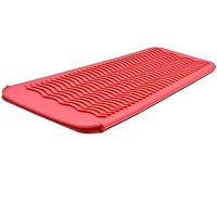 Professional Silicone Heat Resistant Mat Pouch for Hair Straightener, Curling Iron, and Flat Iron, Portable Travel Mat and Cover for Hair Styling Tools - Rose Red