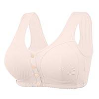 SNKSDGM Women's Push Up Full Support Plus Size Breathable Non-Wired Bra Front Fastening Padded Seamless Bralettes