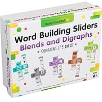 Really Good Stuff Word Building Sliders - Blends and Digraphs - Set of 27