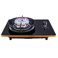Portable Gas Hot Plate Single Burner for Cooking, Tempered Glass Countertop Cooktop, LPG/NG Dual Fuel Sealed Gas Hob