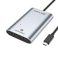 WAVLINK Thunderbolt 3 to Dual 4K@60Hz HDMI Display Adapter, Thunderbolt 3 Up to 40Gbps to HDMI 2.0 Converter, Compatible with 2016 Above MacBook Pro and Some Windows, Plug & Play