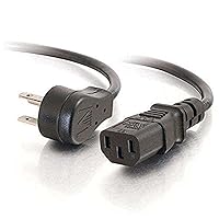 C2G Legrand 18 AWG Computer Power Cord, Black Universal Power Cord, 3 Foot Computer Extension Cord with Flat Plug Power Cord, 1 Count, C2G 27901