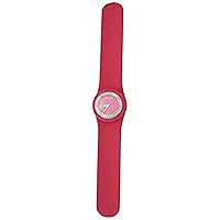 Pink with Bling Slap Watch with Silicone Rubber Bracelet