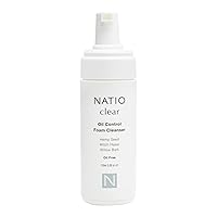 Natio Clear Oil Control Foam Cleanser, 5 oz - Acne Face Wash - Face Cleanser with Tea Tree, Witch Hazel - Reduce Redness - For Oily, Acne Prone Skin