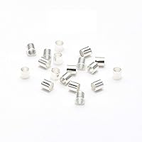 500pcs 1.5mm Silver Copper Tube Crimp End Beads Stopper Spacer Beads for Jewelry Making Findings Supplies 7 Colors (Silver, 1.5mm)