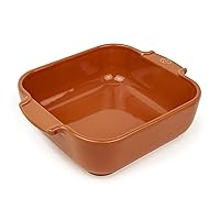 Peugeot - Appolia Square Oven Dish - Ceramic Baker with Handles - Terracotta, 6.5 x 2 inches
