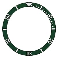 Ewatchparts BEZEL INSERT CERAMIC COMPATIBLE WITH GINAULT OCEAN ROVER I 181070 181270 ENGRAVED # GREEN