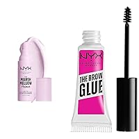 Marshmellow Smoothing Primer, Vegan Face Primer, 10-In-1 Skin Benefits & The Brow Glue, Extreme Hold Eyebrow Gel - Clear