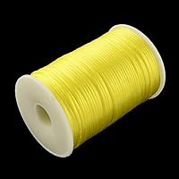 98 Yards 2mm Polyester Beading String Cord Strapping Rope Thread for Macrame Bracelet Necklace Jewelry Making Knotting (Yellow)
