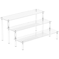 Acrylic Display Risers, 3 Tier Perfume Organizer Stand, Clear Cupcake Stand Holder, Large Shelf Risers for Figures, Dessert Shelves for Party, Riser Stand for Decoration and Organizer