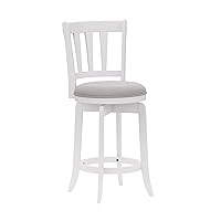 HILLSDALE Presque ISLE Wood Counter Height Swivel Stool White