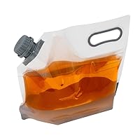 Cater Tek 1/2 Gallon Water Containers 10 Drink Bags - Collapsible Includes Tamper-Evident Caps Clear Plastic Beverage Bags For Catered Events Camping or Hiking Durable Handle