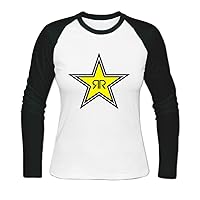 Donovan Jayne Women Rockstar Energy Drink Star Logo Baseball T-Shirt XXL White