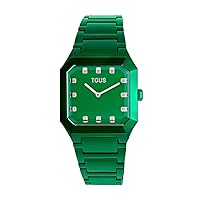 TOUS Green Aluminium Square Watch 300358040, bracelet