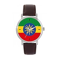 Ethiopia Flag Watch 38mm Case 3atm Water Resistant Custom Designed Quartz Movement Luxury Fashionable