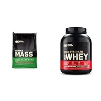 Optimum Nutrition Serious Mass Weight Gainer Protein Powder & Gold Standard 100% Whey Protein Powder, Extreme Milk Chocolate, 5 Pound (Packaging May Vary)