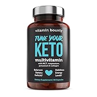 Vitamin Bounty Tune Your Keto Multivitamin - Keto Vitamins, Keto Multivitamin Women and Men, Electrolytes with Vitamin C, Magnesium, Collagen, Potassium, MCT, Energy Support - 90 Capsules