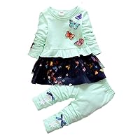 Yao Infant Little Baby Girls Clothing Set 2 Pieces Set Long Sleeve T Shirt and Skirt Pants