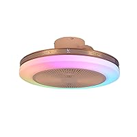 Ceiling Fans with Lights，RGB Color Dimmable Ceiling Fan with Light Led Changing and Speaker Remote Control Timing Ceiling Fan with Lamps for Bedrooms Dining Room