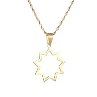 Bahai Faith Nine Pointed Star Pendant Jewelry