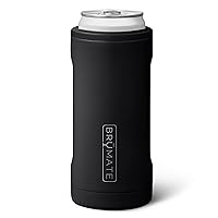BrüMate Hopsulator Slim Double-walled Stainless Steel Insulated Can Cooler for 12 Oz Slim Cans (Matte Black)