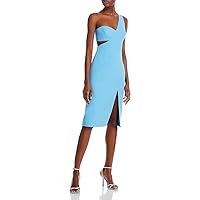 BCBGMAXAZRIA Women's Asymmetrical Neck Sleeveless Pencil Midi Dress