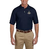 Past Master with Square & Protractor Embroidered Masonic Men's Polo Shirt