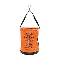 Klein Tools 5109SV Tool Bucket, Vinyl Lineman Bucket with Swivel Snap and Web Handle, 12-Inch, 100-Pound Load Rated Tool Holder