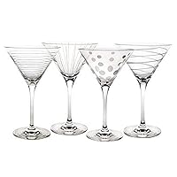 Mikasa Cheers Martini Glass, 10-Ounce, Set of 4, White