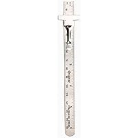 Groz 6-inch Pocket Ruler | Stainless Steel | Imperial & Metric Graduations (01337)